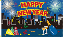 Happy New Year City 3'X5' Flag ROUGH TEX® 100D