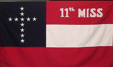 11th Mississippi 52"x52" Embroidered Flag ROUGH TEX® Cotton