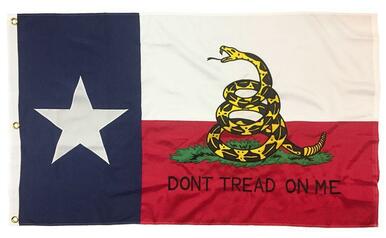 Texas Gadsden 3'X5' Embroidered Flag ROUGH TEX® 600D Nylon
