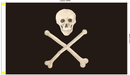Black Jolly Roger Pirate 3'X5' Flag ROUGH TEX® 100D Original Historic Skull & Bones