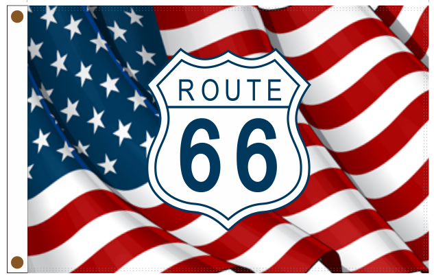 USA Route 66 12"x18" Flag ROUGH TEX® 100D With Grommets