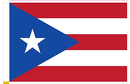 Puerto Rico 8"x12" Stick Flag Rough Tex® with 24" Wooden Staff