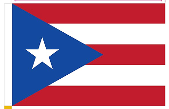 Puerto Rico 8"x12" Stick Flag Rough Tex® with 24" Wooden Staff