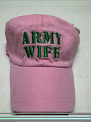 ARMY WIFE Green & Pink Embroidered Cap