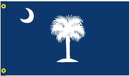South Carolina 3'x5' Flag ROUGH TEX® 100D with Sleeve Grommets & Gold Fringe