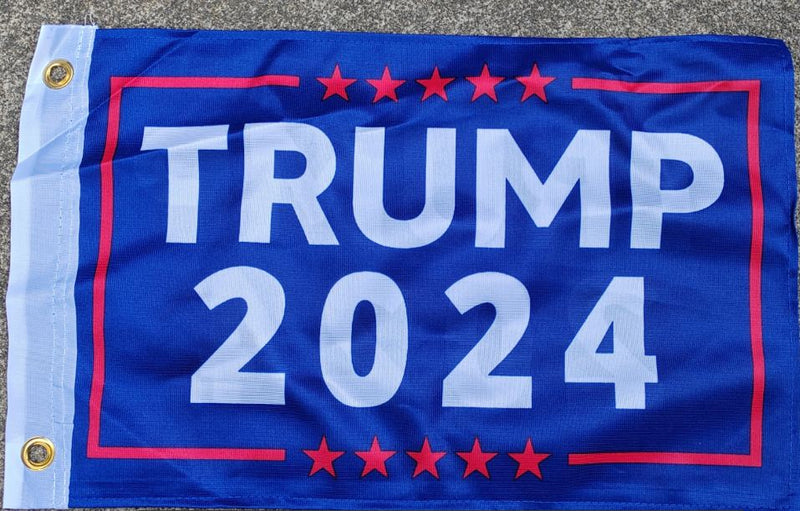 Trump 2024 Red Stars 12"x18" Double Sided Flag ROUGH TEX® 68D