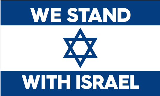 We Stand With Israel 3'X5' Flag ROUGH TEX® 100D