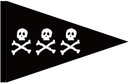 Chris Condit Pirate Pennant Vintage 24"x36" Flag Rough Tex® 100D Skull & Bones Jolly Roger