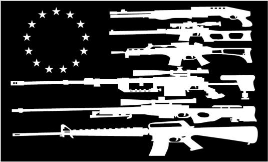 2nd Amendment Guns Betsy Ross Black 3'X5' Flag ROUGH TEX® 100D