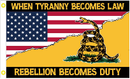 When Tyranny Becomes Law USA Gadsden 3'x5' Flag ROUGH TEX® 100D