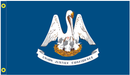 Louisiana 3'X5' Double Sided Flag ROUGH TEX® 100D with Sleeve & Gold Fringe