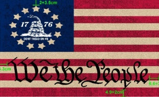 Betsy Ross We The People Gadsden Vintage 12"x18" Double Sided Flag With Grommets ROUGH TEX® Knit Nylon