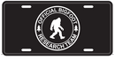 Official Bigfoot Research Team Embossed License Plate Sasquatch Blackout Big Foot Auto Tag