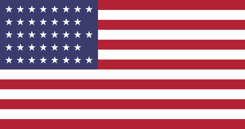 USA 1877-1890 3×5 Cotton 38 stars embroidered American flag