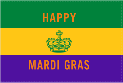 Happy Mardi Gras 2'x3' Flag ROUGH TEX® 100D