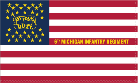 6th Michigan Do Your Duty Union American 1861 War 3'x5' Flag ROUGH TEX® 100D