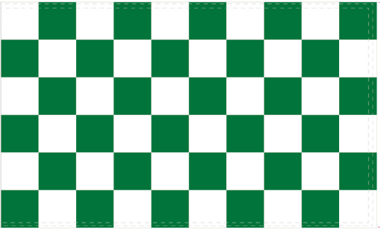 Checkers White & Green 3'X5' Flag ROUGH TEX® 100D