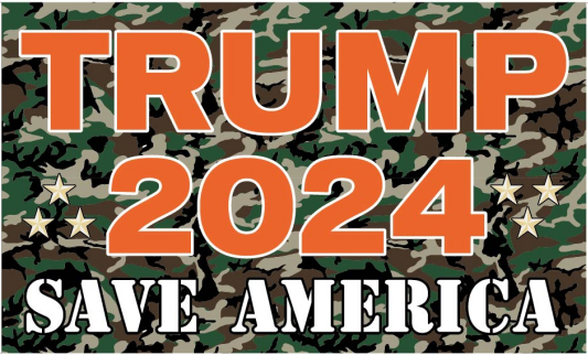 Trump Save America Hunter Orange Camo 2024 3'x5' Flag ROUGH TEX® 100D USA NRA