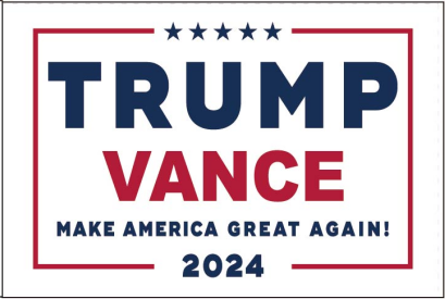 Trump Vance Make America Great Again 2024 White 3'x5' Flag Rough Tex 68D Nylon