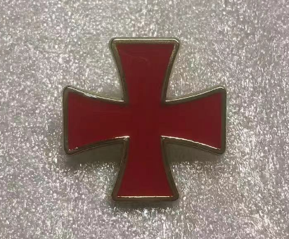 Knight Templar Cross Lapel Pin Crusader Iron Honor