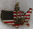American Statue of Liberty USA Map & Flag Limited Edition Lapel Pins