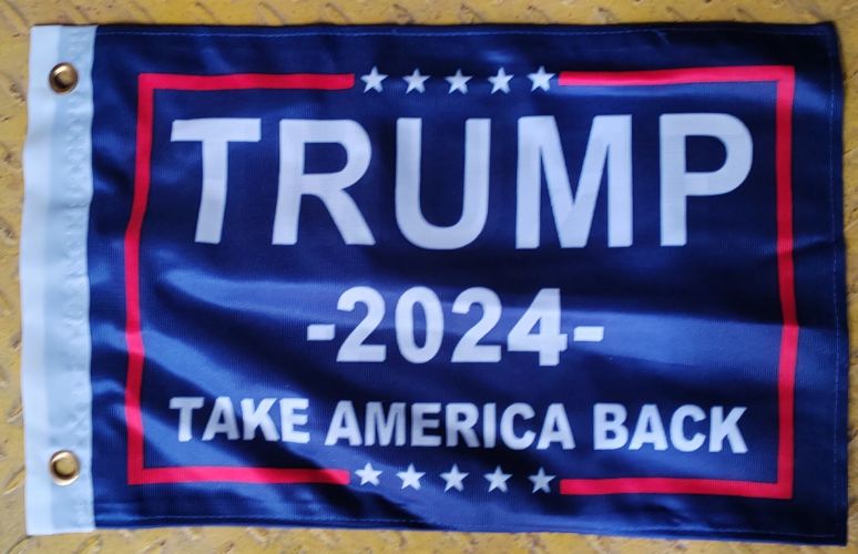 Trump 2024 Take America Back 12"x18" Double Sided Flag ROUGH TEX® 68D