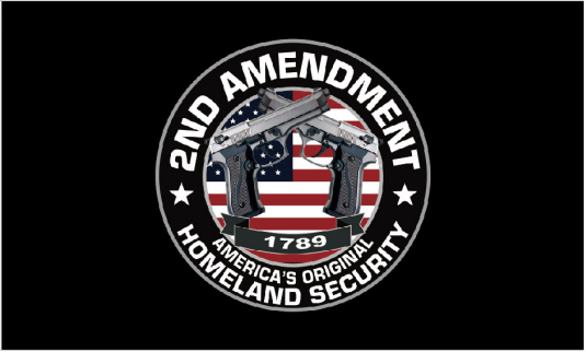 2nd Amendment Pistols USA 1789 3'X5' Flag ROUGH TEX® 100D