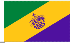 Mardi Gras Crown 12"x18" Flag ROUGH TEX® 100D With Grommets