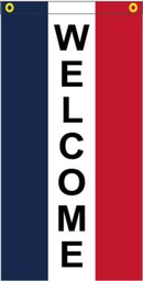 Welcome Red White Blue 5'x3' Flag ROUGH TEX® 100D Banner with Sleeve & Grommets