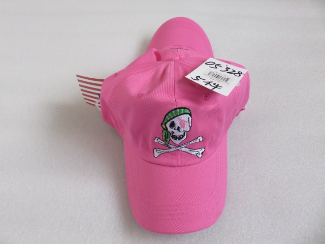 Pirate Princess Skull Hot Pink Embroidered Cap