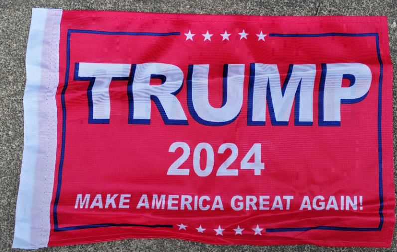 Trump 2024 Make America Great Again Red 12"x18" Double Sided Flag ROUGH TEX® 68D