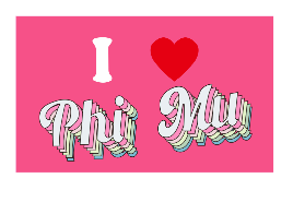 I Heart Love Phi Mu Pink 3'X5' Flag ROUGH TEX® 68D
