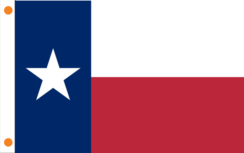 Texas 3'x5' Embroidered Flag ROUGH TEX® Cotton with Sleeves & Ties