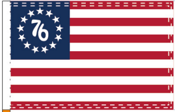 Betsy Ross 76 12"x18" Stick Flag ROUGH TEX® 100D 30" Wooden Staff