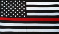 US Fire Department Memorial 5'x9.5' Embroidered Flag ROUGH TEX® Cotton