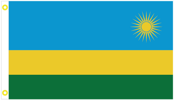 Rwanda 3'x5' Flag ROUGH TEX® 100D