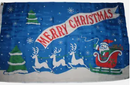 Merry Christmas Santa Sleigh 3'X5' Flag ROUGH TEX® 68D