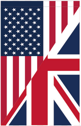 United States & United Kingdom 12"x18" 100D ROUGH TEX® Double Sided Garden Flag USA UK