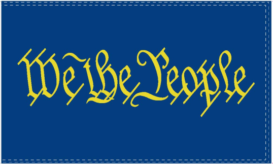 We The People Blue & Gold 3'X5' Flag ROUGH TEX® 100D