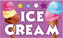 Ice Cream Cones 3'X5' Flag ROUGH TEX® 100D Purple Stars