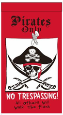 Pirates Jolly Roger Red 5'x3' Flag ROUGH TEX® 100D Banner