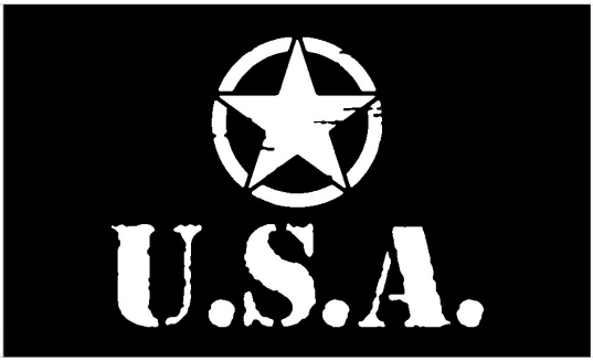 USA Star Black 3'X5' Flag ROUGH TEX® 100D