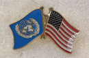 United Nations & USA Lapel Pin American Flag UN