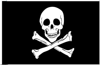 Pirate Jolly Roger 12"x18" Car Flag ROUGH TEX® Knit Double Sided