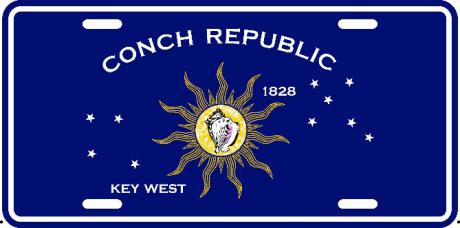 Conch Republic Key West Embossed License Plate