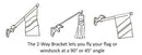 Cast Aluminum 2-Way Flag Pole Brackets