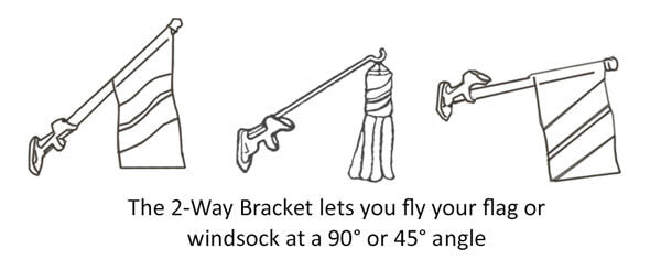 Cast Aluminum 2-Way Flag Pole Brackets