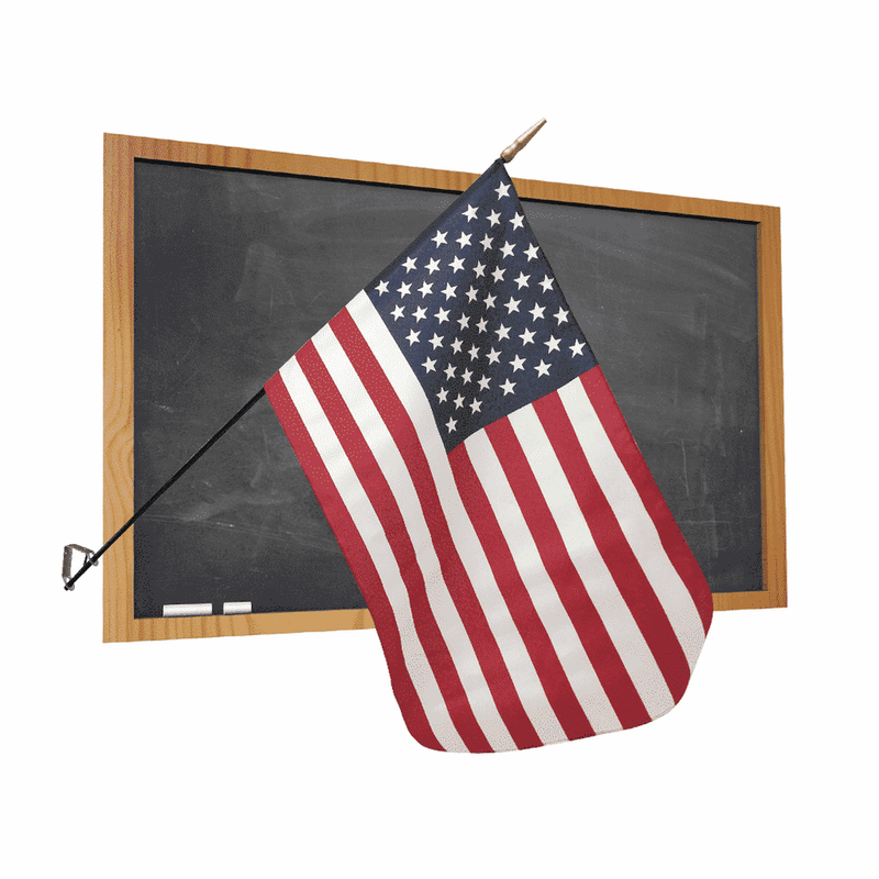 USA School Premium Grade Sewn Edges Classroom Flags Sets: 24 American