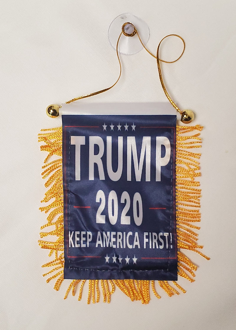 Trump 2020 Keep America First Blue Flag Mini Banner