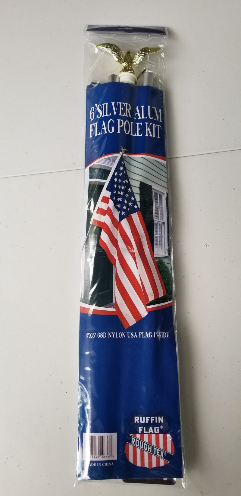 American flagpole kit 6' Aluminum USA 3x5 flag